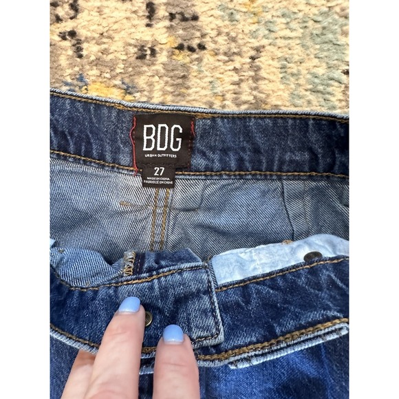 BDG Urban Outfitters Jogger Pants Women's 27 Blue‎ Denim High-Rise Cargo Pockets - Picture 2 of 4
